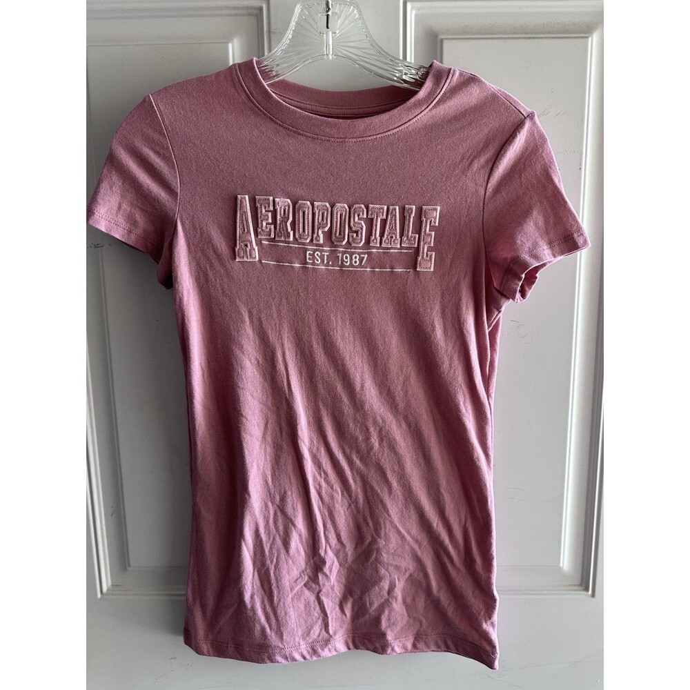 Aeropostale Top Women Extra Small Pink Causal Preppy Logo Streetwear Y2K Classic
